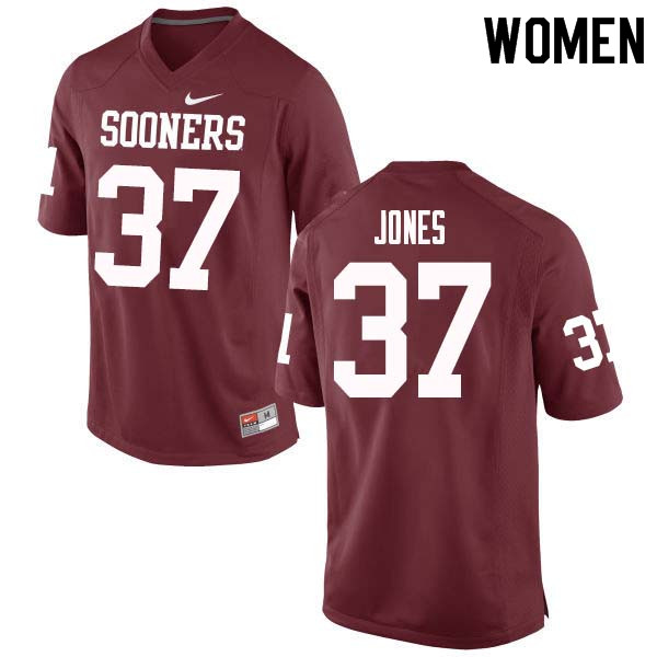 Women #37 Spencer Jones Oklahoma Sooners College Football Jerseys Sale-Crimson